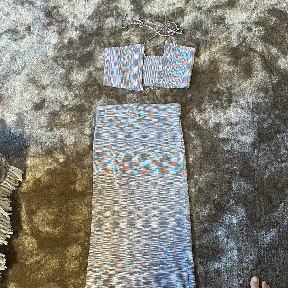 Colorful Knit Two-Piece Set